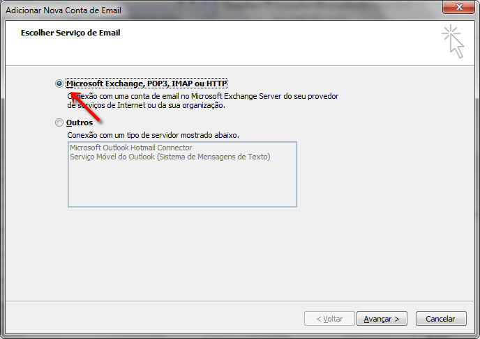 Configurando seu E-mail no Windows Outlook 2007 - Passo 4