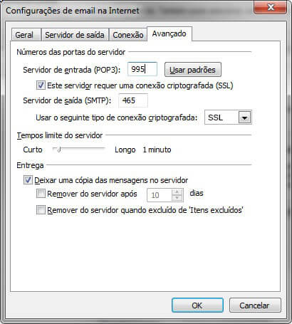 Configurando seu E-mail no Windows Outlook 2007 - Passo 7