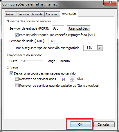 Configurando seu E-mail no Windows Outlook 2010 - Passo 7