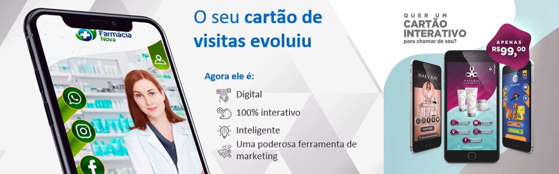 cartão de visita interativo 100% digital